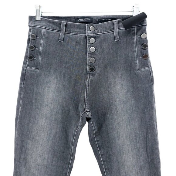 NWT Banana Republic Premium Denim Gray High Rise Skinny Ankle Jeans Size 29 - Picture 2 of 11